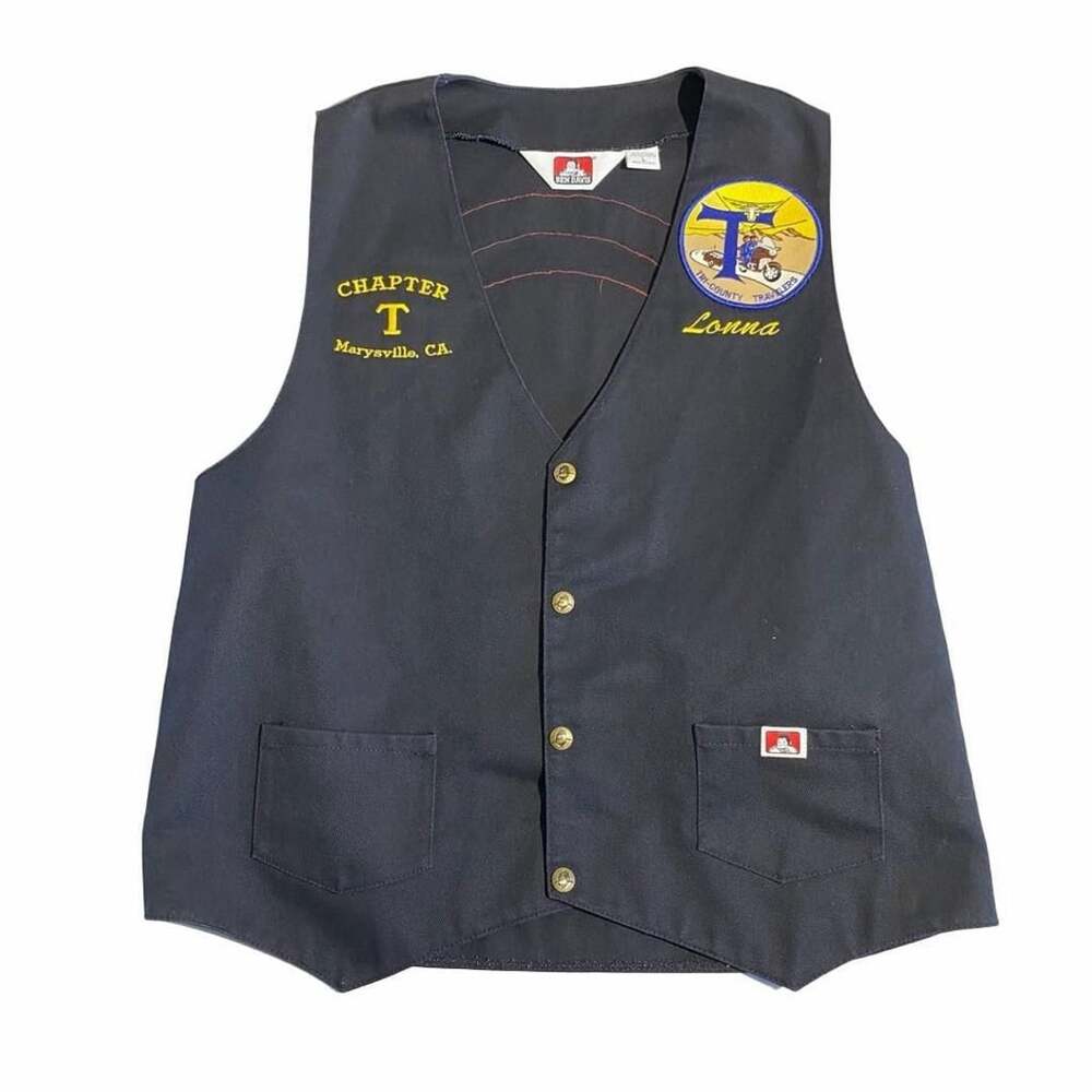 Ben Davis Vest Black Embroidered Chapter T Marysville CA Lonna